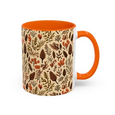 Botanical Floral Coffee Mug 11oz 15oz | Rustic Nature Gift | Cozy Kitchen Decor - Thumbnail 2