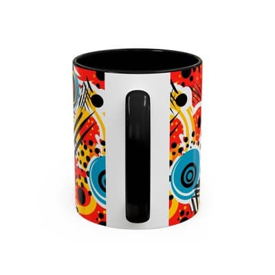 Abstract Art Coffee Mug 11oz 15oz Bold Colorful Cup Artistic Gift for Creatives - Thumbnail 4