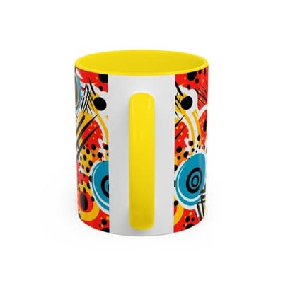 Abstract Art Coffee Mug 11oz 15oz Bold Colorful Cup Artistic Gift for Creatives - Thumbnail 4