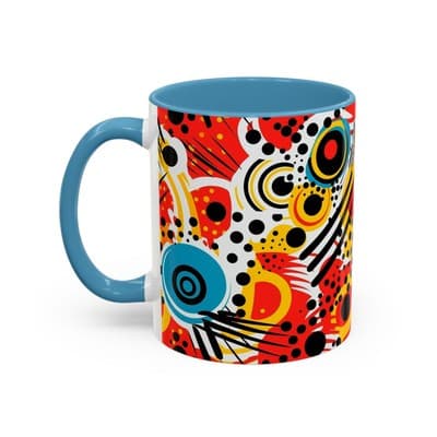 Abstract Art Coffee Mug 11oz 15oz Bold Colorful Cup Artistic Gift for Creatives - Thumbnail 3