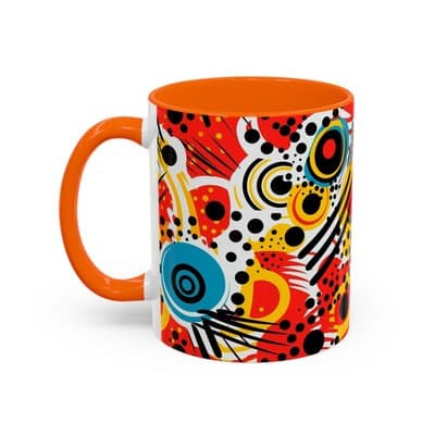 Abstract Art Coffee Mug 11oz 15oz Bold Colorful Cup Artistic Gift for Creatives - Thumbnail 3