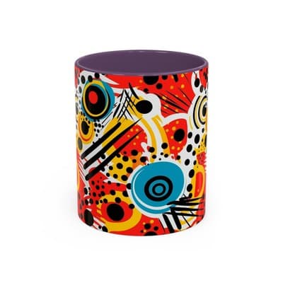 Abstract Art Coffee Mug 11oz 15oz Bold Colorful Cup Artistic Gift for Creatives