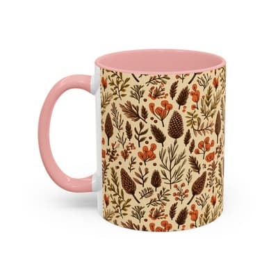 Botanical Floral Coffee Mug 11oz 15oz | Rustic Nature Gift | Cozy Kitchen Decor - Thumbnail 3
