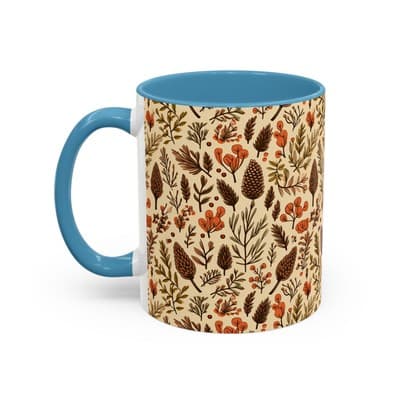Botanical Floral Coffee Mug 11oz 15oz | Rustic Nature Gift | Cozy Kitchen Decor - Thumbnail 3