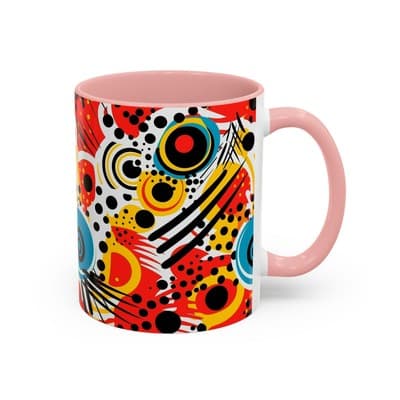 Abstract Art Coffee Mug 11oz 15oz Bold Colorful Cup Artistic Gift for Creatives - Thumbnail 2