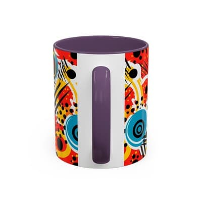 Abstract Art Coffee Mug 11oz 15oz Bold Colorful Cup Artistic Gift for Creatives - Thumbnail 4
