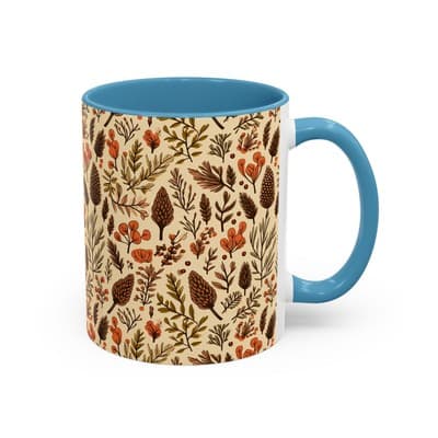 Botanical Floral Coffee Mug 11oz 15oz | Rustic Nature Gift | Cozy Kitchen Decor - Thumbnail 2