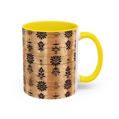 Boho Floral Coffee Mug 11oz 15oz | Artisan Tea Cup Gift | Rustic Earthy Decor - Thumbnail 2