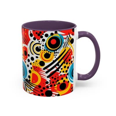 Abstract Art Coffee Mug 11oz 15oz Bold Colorful Cup Artistic Gift for Creatives - Thumbnail 2