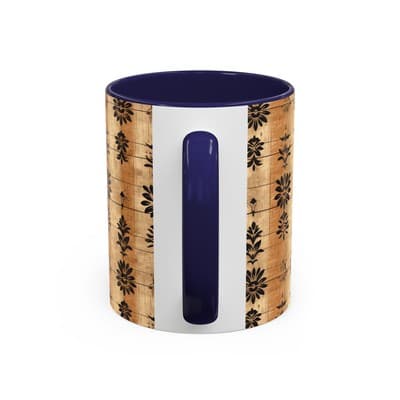 Boho Floral Coffee Mug 11oz 15oz | Artisan Tea Cup Gift | Rustic Earthy Decor - Thumbnail 4