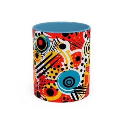 Abstract Art Coffee Mug 11oz 15oz Bold Colorful Cup Artistic Gift for Creatives
