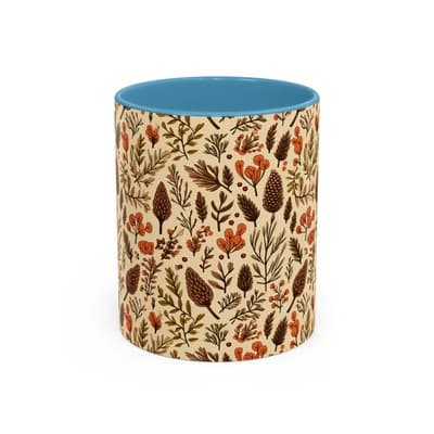 Botanical Floral Coffee Mug 11oz 15oz | Rustic Nature Gift | Cozy Kitchen Decor