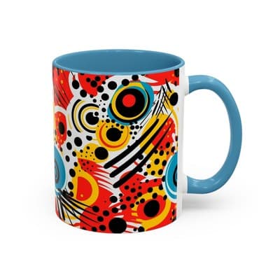Abstract Art Coffee Mug 11oz 15oz Bold Colorful Cup Artistic Gift for Creatives - Thumbnail 2