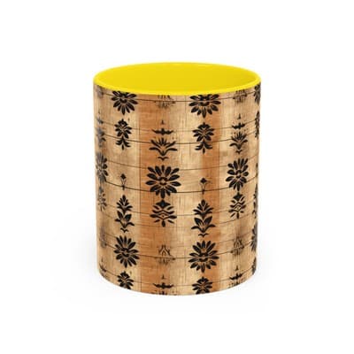 Boho Floral Coffee Mug 11oz 15oz | Artisan Tea Cup Gift | Rustic Earthy Decor