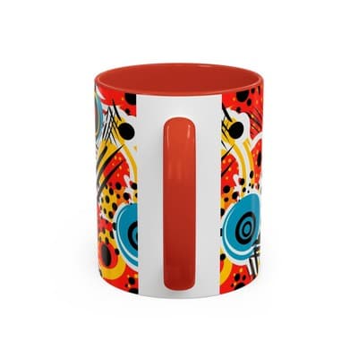 Abstract Art Coffee Mug 11oz 15oz Bold Colorful Cup Artistic Gift for Creatives - Thumbnail 4