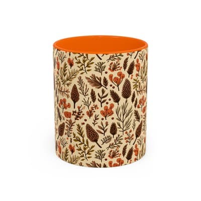 Botanical Floral Coffee Mug 11oz 15oz | Rustic Nature Gift | Cozy Kitchen Decor