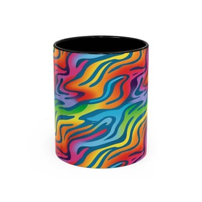 Rainbow Animal Print Mug 11oz 15oz | Fun Coffee Cup | Bold Gift for Color Lovers