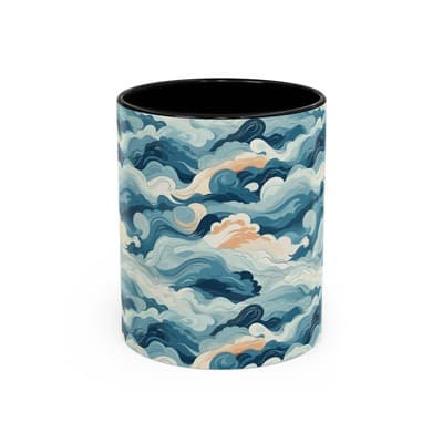 Cloud Pattern Coffee Mug 11oz 15oz | Calm Art Cup for Cozy Moments | Dreamy Gift