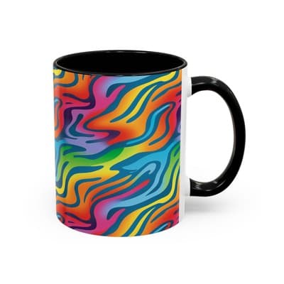 Rainbow Animal Print Mug 11oz 15oz | Fun Coffee Cup | Bold Gift for Color Lovers - Thumbnail 2