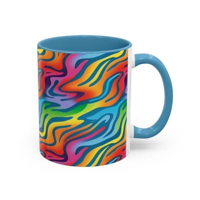 Rainbow Animal Print Mug 11oz 15oz | Fun Coffee Cup | Bold Gift for Color Lovers - Thumbnail 2