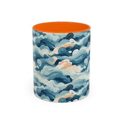 Cloud Pattern Coffee Mug 11oz 15oz | Calm Art Cup for Cozy Moments | Dreamy Gift