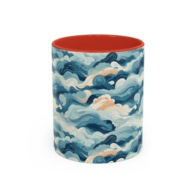 Cloud Pattern Coffee Mug 11oz 15oz | Calm Art Cup for Cozy Moments | Dreamy Gift