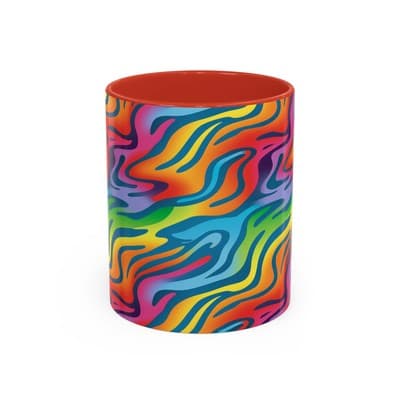 Rainbow Animal Print Mug 11oz 15oz | Fun Coffee Cup | Bold Gift for Color Lovers
