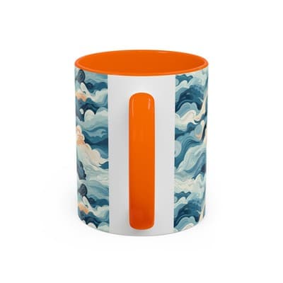 Cloud Pattern Coffee Mug 11oz 15oz | Calm Art Cup for Cozy Moments | Dreamy Gift - Thumbnail 4
