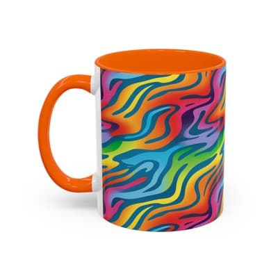 Rainbow Animal Print Mug 11oz 15oz | Fun Coffee Cup | Bold Gift for Color Lovers - Thumbnail 3