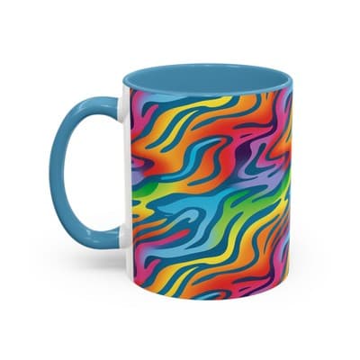 Rainbow Animal Print Mug 11oz 15oz | Fun Coffee Cup | Bold Gift for Color Lovers - Thumbnail 3