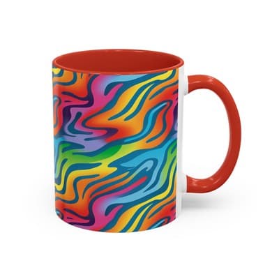 Rainbow Animal Print Mug 11oz 15oz | Fun Coffee Cup | Bold Gift for Color Lovers - Thumbnail 2