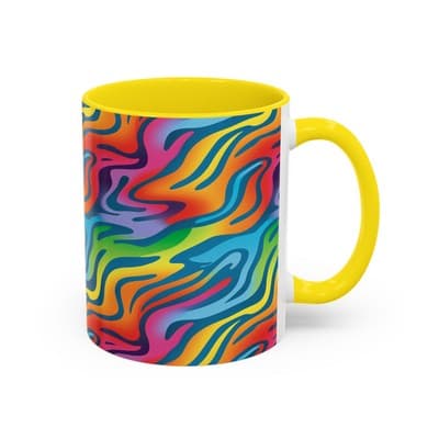 Rainbow Animal Print Mug 11oz 15oz | Fun Coffee Cup | Bold Gift for Color Lovers - Thumbnail 2
