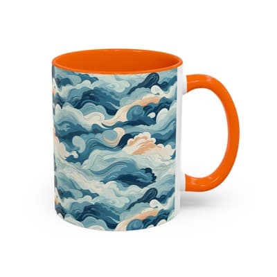 Cloud Pattern Coffee Mug 11oz 15oz | Calm Art Cup for Cozy Moments | Dreamy Gift - Thumbnail 2