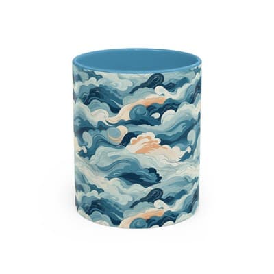 Cloud Pattern Coffee Mug 11oz 15oz | Calm Art Cup for Cozy Moments | Dreamy Gift