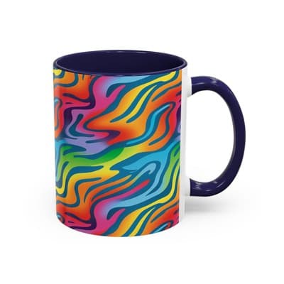 Rainbow Animal Print Mug 11oz 15oz | Fun Coffee Cup | Bold Gift for Color Lovers - Thumbnail 2