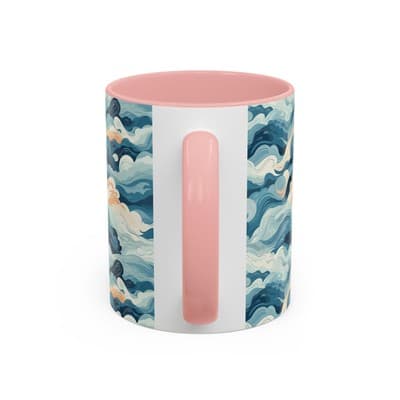 Cloud Pattern Coffee Mug 11oz 15oz | Calm Art Cup for Cozy Moments | Dreamy Gift - Thumbnail 4