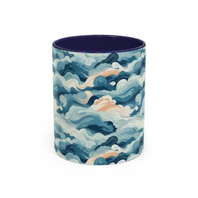 Cloud Pattern Coffee Mug 11oz 15oz | Calm Art Cup for Cozy Moments | Dreamy Gift