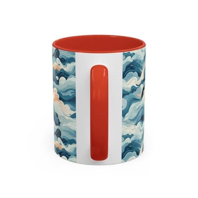 Cloud Pattern Coffee Mug 11oz 15oz | Calm Art Cup for Cozy Moments | Dreamy Gift - Thumbnail 4