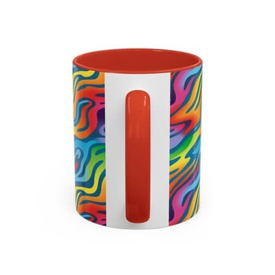 Rainbow Animal Print Mug 11oz 15oz | Fun Coffee Cup | Bold Gift for Color Lovers - Thumbnail 4
