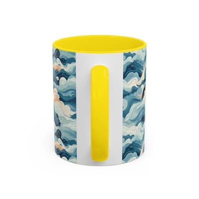 Cloud Pattern Coffee Mug 11oz 15oz | Calm Art Cup for Cozy Moments | Dreamy Gift - Thumbnail 4