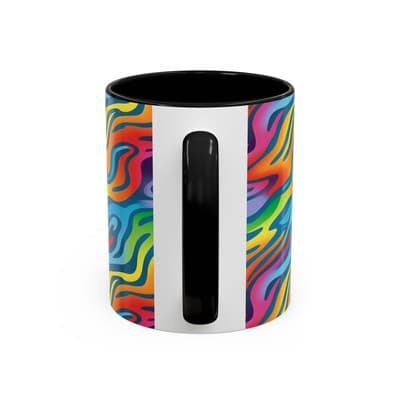 Rainbow Animal Print Mug 11oz 15oz | Fun Coffee Cup | Bold Gift for Color Lovers - Thumbnail 4