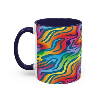 Rainbow Animal Print Mug 11oz 15oz | Fun Coffee Cup | Bold Gift for Color Lovers - Thumbnail 3