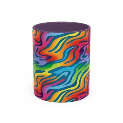 Rainbow Animal Print Mug 11oz 15oz | Fun Coffee Cup | Bold Gift for Color Lovers