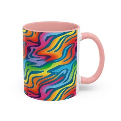 Rainbow Animal Print Mug 11oz 15oz | Fun Coffee Cup | Bold Gift for Color Lovers - Thumbnail 2