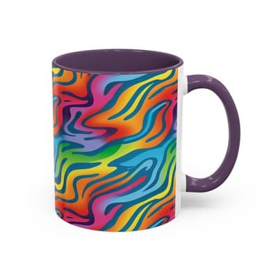 Rainbow Animal Print Mug 11oz 15oz | Fun Coffee Cup | Bold Gift for Color Lovers - Thumbnail 2