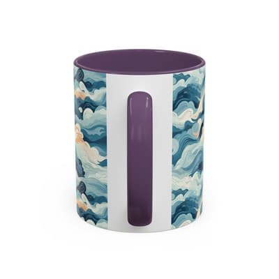 Cloud Pattern Coffee Mug 11oz 15oz | Calm Art Cup for Cozy Moments | Dreamy Gift - Thumbnail 4