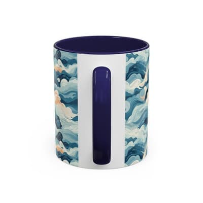 Cloud Pattern Coffee Mug 11oz 15oz | Calm Art Cup for Cozy Moments | Dreamy Gift - Thumbnail 4