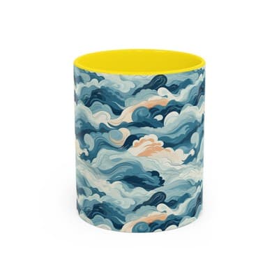 Cloud Pattern Coffee Mug 11oz 15oz | Calm Art Cup for Cozy Moments | Dreamy Gift