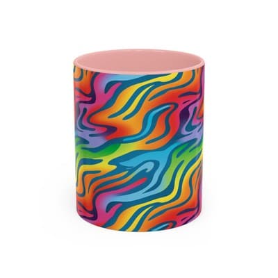 Rainbow Animal Print Mug 11oz 15oz | Fun Coffee Cup | Bold Gift for Color Lovers