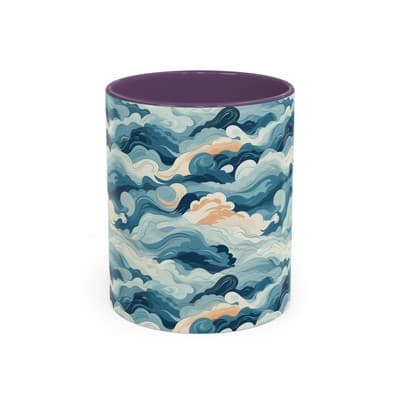 Cloud Pattern Coffee Mug 11oz 15oz | Calm Art Cup for Cozy Moments | Dreamy Gift